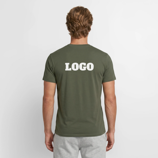 Profil-T-shirt med tryck | Unisex | Militärgrön