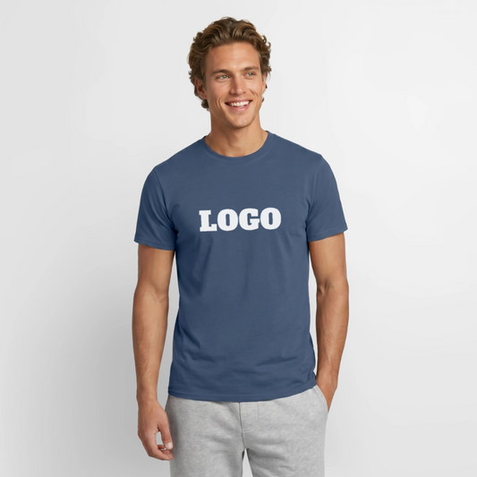 Profil-T-shirt med tryck | Unisex | Mörk denimblå