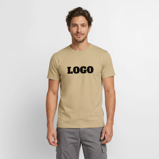 Profil-T-shirt med tryck | Unisex | Sandbeige